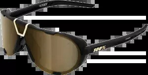 100% Westcraft サングラス ソフト タクト ブラック - ソフト ゴールド ミラー 100% Westcraft Sunglasses Soft Tact Black - Soft Gold Mirror 【並行輸入品】