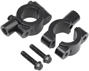 2x ブラック 7/8 インチ 22mm ハンドルバー 8mm ミラークランプ マウントブラケット ストリートダートバイク 2x Black 7/8\