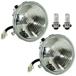LH および RH ヘッドライト ハロゲン電球付き ヤマハ ウルヴァリン 350 YFM350FX 4X4 1995-99用 LH and RH Headlight W/Halogen Bulb for Yamaha Wolverine 350 YFM350FX 4X4 1995-99画像