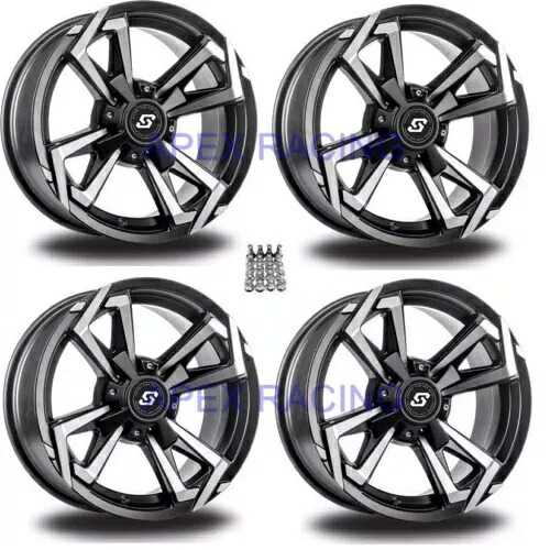 (4) セドナ ライオット ホイール リム 12 インチ 4 ホイールキット ヤマハ 350 450 ウルヴァリン 1995-2011 (4) Sedona Riot Wheels Rims 12\