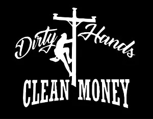 DIRTY HANDS CLEAN MONEY 6X5 ビニールデカール/ステッカー/ウィンドウステッカーグラフィック DIRTY HANDS CLEAN MONEY 6X5 Vinyl Decal / Sticker / Window Sticker Graphic 【並行輸入品】