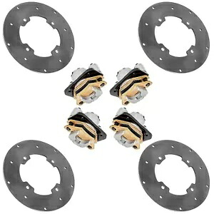フロント左右リアブレーキディスク キャリパー付き Arctic Cat TRV 1000 2012-2015用 Front Left & Right Rear Brake Disc w/Calipers For Arctic Cat TRV 1000 2012-2015 【並行輸入品】