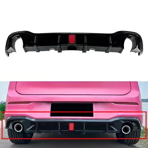 VW ゴルフ 8 GTI R-line 2021-2023 リアバンパーリップスプリッタースポイラー LED ライト For VW Golf 8 GTI R-line 2021-2023 Rear Bumper Lip Splitter Spoiler LED Light 【並行輸入品】