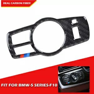 カーボンファイバー車のヘッドライトスイッチパネルカバートリムブラック 5 シリーズ F10 新しい Carbon Fiber Car Headlight Switch Panel Cover Trim Black For 5 Series F10 NEW 【並行輸入品】