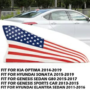 2014-19 ヒュンダイ ソナタ 米国旗スタイル コード EB シャーク フィン ルーフ アンテナ カバー For 2014-19 Hyundai Sonata US Flag Style Code EB Shark Fin Roof Antenna Cover画像