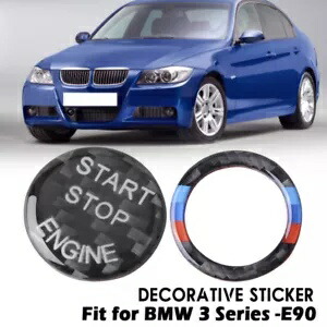 Bmw E90 E92 E93 エンジンスイッチスタートストップボタントリムカバーカーボンファイバー BF For BMW E90 E92 E93 Engine Switch Start Stop Button Trim Cover Carbon Fiber BF 【並行輸入品】