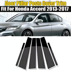 ブラックウィンドウピラーポスト成形トリム 2013-2017 ホンダアコードアクセサリー Black Window Pillar Posts Molding Trim For 2013-2017 Honda Accord Accessories 【並行輸入品】