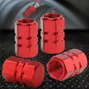 4 個レッドホイールタイヤタイヤバルブステムエアダストカバースクリューキャップ自動車トラックバイク B 4PCS Red Wheel Tyre Tire Valve Stems Air Dust Cover Screw Caps Auto Truck Bike B 【並行輸入品】