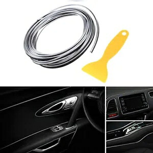 16FT クローム 車のドアエッジモールディング トリム シール ストリップ スクラッチ プロテクター ガード 装飾 16FT Chrome Car Door Edge Molding Trim Seal Strip Scratch Protector Guard Decor 【並行輸入品】