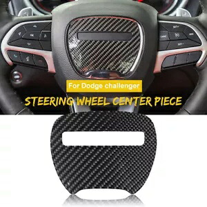 ドライカーボンステアリングホイールセンターカバーパネル 2015+ ダッジチャージャーチャレンジャー用 Dry Carbon Steering Wheel Center Cover Panel For 2015+ Dodge Charger Challenger 【並行輸入品】
