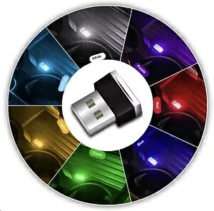 1x USB LED ミニカーライト ネオン雰囲気アンビエント明るいランプライトアクセサリー 1x USB LED Mini Car Light Neon Atmosphere Ambient Bright Lamp Light Accessories 【並行輸入品】