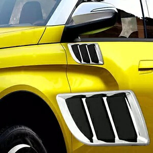 2 個クローム車のエアフローベントフェンダーサイドインテークグリルカバー装飾ステッカー 2Pcs Chrome Car Air Flow Vent Fender Side Intake Grille Cover Decoration Sticker 【並行輸入品】