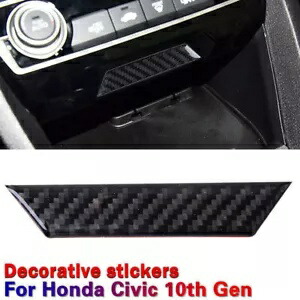 ホンダシビック 10th 2016-2020 カーボンファイバーコンソール収納ボックストリムアクセサリー For Honda Civic 10th 2016-2020 Carbon Fiber Console Storage Box Trim Accessories 【並行輸入品】