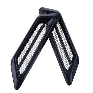 ブラック ユニバーサル フェンダー サイド メッシュ フード デコラ エア フロー ベント ステッカー カバー トリム Black Universal Fender Side Mesh Hood Decora Air Flow Vent Sticker Cover Trim 【並行輸入品】