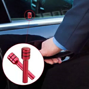2x レッドカーインテリアアクセサリーアルミドアロックスティックノブプルピンカバー 2x Red Car Interior Accessories Aluminum Door Lock Stick Knob Pull Pins Cover 【並行輸入品】