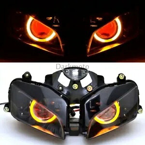 アセンブリアンバーエンジェルレッドデビルアイプロジェクターホンダ CBR600RR ヘッドライト 03-06 Assembly Amber Angel Red Devil Eye Projector For Honda CBR600RR Headlight 03-06 【並行輸入品】