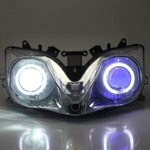 ホワイトエンジェルブルーデビルアイヘッドライトアセンブリホンダCBR600 F4i 2001-07用 White Angel Blue Devil Eyes Headlight Assembly Fit For Honda CBR600 F4i 2001-07 【並行輸入品】｜カスタムパーツ WORLD倉庫