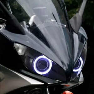 オートバイ組み立てヘッドライトホワイトエンジェルアイライトヤマハ FZ6S 03-09 に適合 Motorcycle Assembled Headlight White Angel Eyes Light Fit For Yamaha FZ6S 03-09 【並行輸入品】