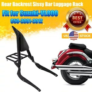 ブラック バックレスト シーシーバー スズキ ブールバード C50 05-11 M50 ヴォルシア VL800 01 ? 11 用 Black Backrest Sissy Bar for Suzuki Boulevard C50 05-11 M50 Volusia VL800 01~11 【並行輸入品】
