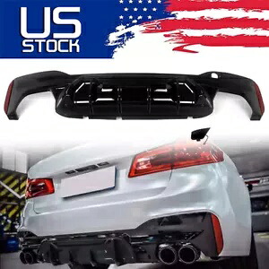 17-2023 BMW G30 G31 5 シリーズ M スポーツ リアディフューザー リップグロス ブラック M5 スタイル For 17-2023 BMW G30 G31 5 Series M Sport Rear Diffuser Lip Gloss Black M5 Style 【並行輸入品】