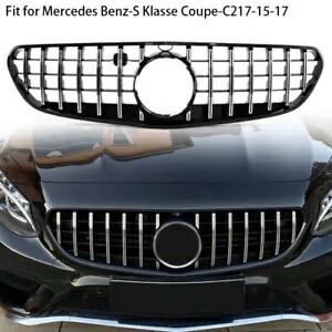 2014-2017 メルセデス C217 W217 S クーペクローム + ブラック GT R スタイルグリルグリル For 2014-2017 Mercedes C217 W217 S Coupe Chrome+Black GT R Style Grille Grill 【並行輸入品】