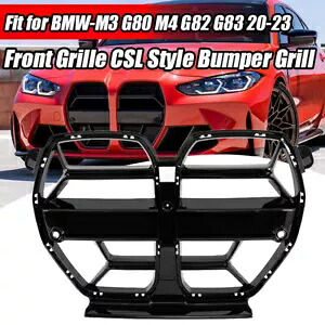 グロスブラックフロントグリル CSL スタイルバンパーグリル BMW M3 G80 M4 G82 G83 21-24 Gloss Black Front Grille CSL Style Bumper Grill For BMW M3 G80 M4 G82 G83 21-24 【並行輸入品】