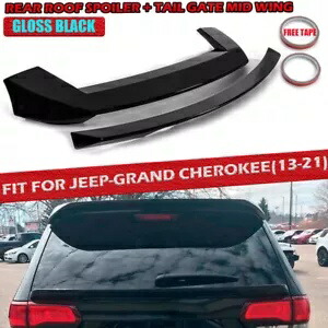 2013 ? 2021 ジープグランドチェロキー R スタイルリアルーフスポイラー + テールゲートミッドウィング 2013~2021 For Jeep Grand Cherokee R Style Rear Roof Spoiler + Tailgate Mid Wing 【並行輸入品】
