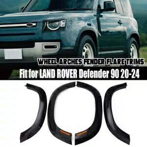 ワイド ディフェンダー 90 2020-2024 光沢ブラック サイドマーカーホイール付き アイブロウ Wide For DEFENDER 90 2020-2024 Glossy black With Side MARKERS Wheel Eyebrow 【並行輸入品】