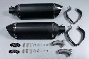 AVDB ブラック 51mm ダブルエキゾーストターミナル / スリップオン- AVDB Black 51mm Double Exhaust Terminals / Slip-On- 【並行輸入品】