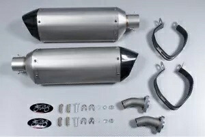 AVDB シルバー 51mm デュアル エキゾースト ターミナル / スリップオン- AVDB Silver 51mm Dual Exhaust Terminals / Slip-On- 【並行輸入品】