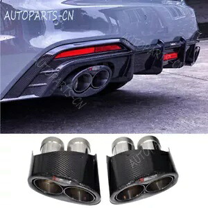 アウディ A5 S5 08-23 スチールリアテールパイプ排気マフラーリアルカーボン装飾 For Audi A5 S5 08-23 Steels Rear Tailpipe Exhaust Muffler Real Carbon Decorative 【並行輸入品】｜カスタムパーツ WORLD倉庫