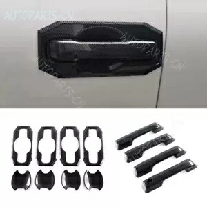 トヨタ タンドラ 22-24 ABS ブラックカーボンファイバー外装ドアハンドルキット 12 個 For Toyota Tundra 22-24 ABS black carbon fiber exterior door handle kit 12PCS 【並行輸入品】
