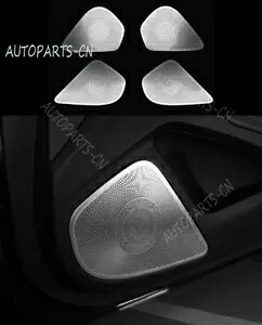 シルバーステンレス鋼インテリアドアホーンカバー 4x ヒュンダイジェネシス G70 19-23 Silver Stainless Steel interior door horn cover 4x For Hyundai Genesis G70 19-23 【並行輸入品】