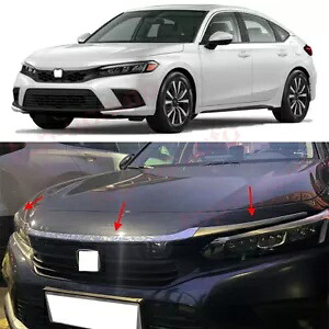ホンダシビック 2022 2023 クロームフードボンネットガードカバーヘッドライト眉毛トリム For Honda Civic 2022 2023 chrome Hood Bonnet Guard Cover Headlight Eyebrow Trim 【並行輸入品】
