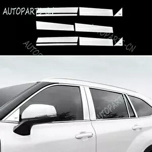トヨタ ハイランダー 20-22 クロームチタンウィンドウセンターピラーモールディング 10 個 For Toyota Highlander 20-22 chrome-titanium window center pillar molding 10PCS 【並行輸入品】