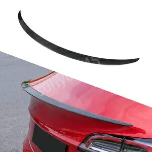 テスラモデル Y 2020-2022 ABS カーボンリアドアテールトランクスポイラーウイングリップ For Tesla Model Y 2020-2022 ABS Carbon Rear Door Tail Trunk Spoiler Wing Lip 【並行輸入品】