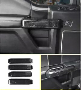 ABS カーボンファイバー自動インテリアドアハンドルカバートリム 2017-2019 フォード F-150 ABS Carbon Fiber Auto Interior Door Handle Cover Trim For 2017-2019 Ford F-150 【並行輸入品】