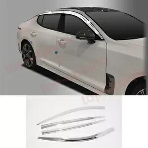 起亜スティンガー 2018-2023 ABS クロームドアバイザーベントシェード日雨ガード 4 個 For Kia Stinger 2018-2023 ABS Chrome Door Visor Vent Shades Sun Rain Guard 4PCS 【並行輸入品】