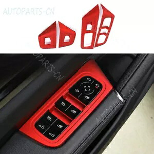 ポルシェカイエン 2018-2023 ABS 赤いガラス窓昇降パネルフレーム 4 個 For Porsche Cayenne 2018-2023 ABS red glass window lifting panel frame 4PCS 【並行輸入品】