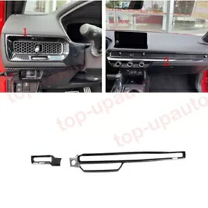 ホンダシビック 2022 2023 ABS カーボンコンソールコンソール L&R エアアウトレットベントトリム 2P For Honda Civic 2022 2023 ABS Carbon Console Console L&R Air Outlet Vent Trim 2P 【並行輸入品】