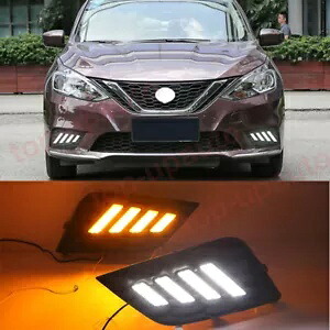 LED フォグランプデイタイムランニングライトターンシグナル 2PC 日産セントラ 2016-2019 LED Fog Lamp Daytime Running Light turn signal 2PC For Nissan Sentra 2016-2019 【並行輸入品】