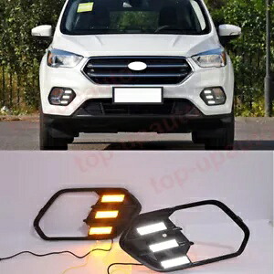 LED デイタイムランニングライト DRL ランプターンシグナル 2P フォードエスケープ久我 2017-2019 LED Daytime Running Light DRL Lamp Turn Signal 2P For Ford Escape Kuga 2017-2019 【並行輸入品】