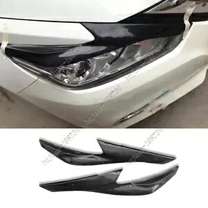 2 * リアルカーボンファイバーフロントヘッドランプライトブロウトリム 2016-2018 日産アルティマ用 2* Real Carbon Fiber Front Headlamps Light Brow Trim For 2016-2018 Nissan Altima 【並行輸入品】