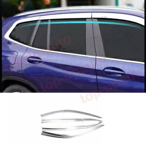 BMW X3 2018-2022 クロームドアウィンドウバイザーベントシェード日雨ガード 6 個 For BMW X3 2018-2022 chrome Door Window Visor Vent Shades Sun Rain Guard 6PCS 【並行輸入品】