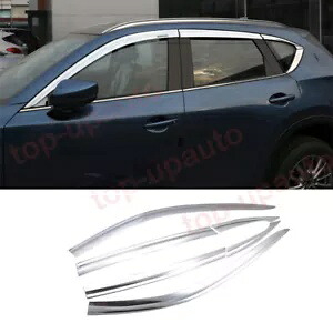 マツダ CX-5 2017-2022 クロームドアウィンドウバイザーベントシェード日雨ガード 6pc For Mazda CX-5 2017-2022 chrome Door Window Visor Vent Shades Sun Rain Guard 6pc 【並行輸入品】