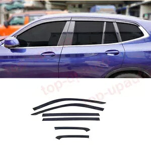 BMW X3 2018-2022 ブラックドアウィンドウバイザーベントシェードサンレインガード 6 個 For BMW X3 2018-2022 Black Door Window Visor Vent Shades Sun Rain Guard 6PCS 【並行輸入品】