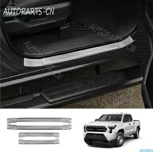 トヨタ タコマ 2024-2025 シルバーステンレスアウタードアシルパネルカバートリム 4X For Toyota Tacoma 2024-2025 Silver Stainless Outer Door Sill Panel Cover Trim 4X 【並行輸入品】