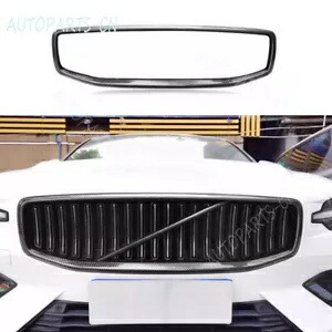 ボルボ XC60 2018-2024 ABS カーボンファイバー外装フロントグリルグリルフレーム 1 個 For Volvo XC60 2018-2024 ABS carbon fiber Exterior Front Grille Grill Frame 1pcs 【並行輸入品】