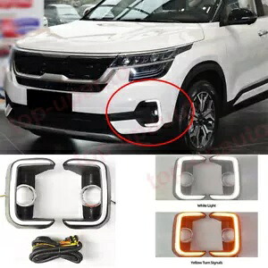 起亜セルトス 2021-2022 LED フォグランプデイタイムランニングライトウインカー 2 個 FOR KIA SELTOS 2021-2022 LED Fog Lamp Daytime Running Light turn signal 2PCS 【並行輸入品】