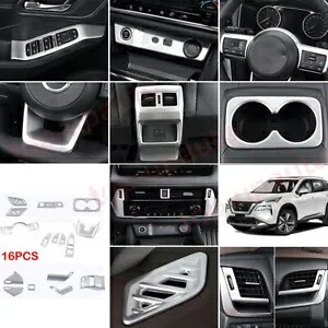 日産ローグ 2021-2022 ABS シルバーインテリアフルセットアクセサリーキットトリム 16P For Nissan Rogue 2021-2022 ABS Silver Interior Full set Accessories Kit Trim 16P 【並行輸入品】
